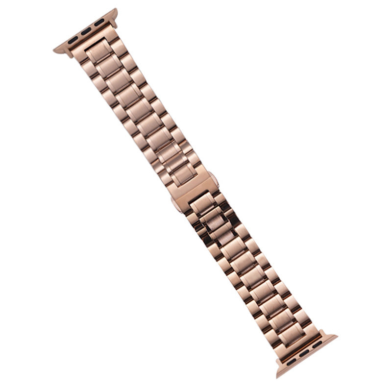 For Apple Watch Series 9 8 7 41mm / 6 5 4 SE (2022) SE (2023) SE 40mm / 3 2 1 38mm Watch Band 22mm 5-Beads Strap - Black For Apple Watch Series 9 8 7 41mm / 6 5 4 SE (2022) SE (2023) SE 40mm / 3 2 1 38mm Watch Band 22mm 5-Beads Strap - Black